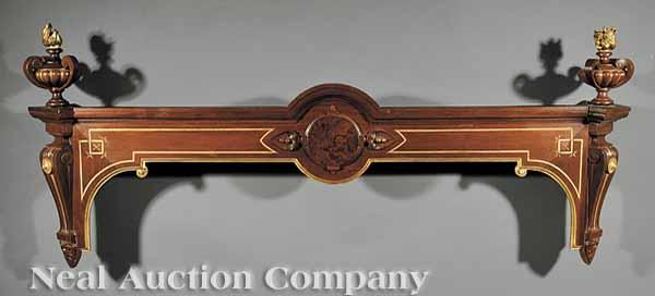 Appraisal: A Pair of American Renaissance Carved Walnut and Incised Giltwood