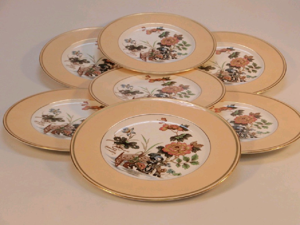 Appraisal: A set of eight Wedgwood porcelain plates polychrome printed with