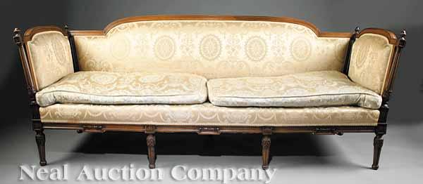 Appraisal: An Antique Louis XVI-Style Carved Fruitwood Canap late th c