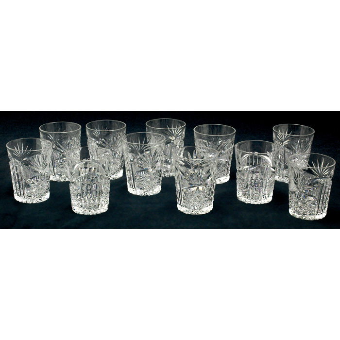 Appraisal: Libbey tumblers set of eleven cut glass with hobstar designs