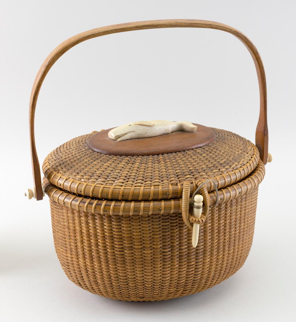 Appraisal: NANTUCKET BASKET PURSE BY CHIN MANASMONTRI NANTUCKET MASSACHUSETTS DATED HEIGHT