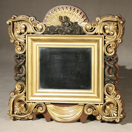 Appraisal: Italian Baroque Style Bronze Mounted Parcel Giltwood Mirror Circa The