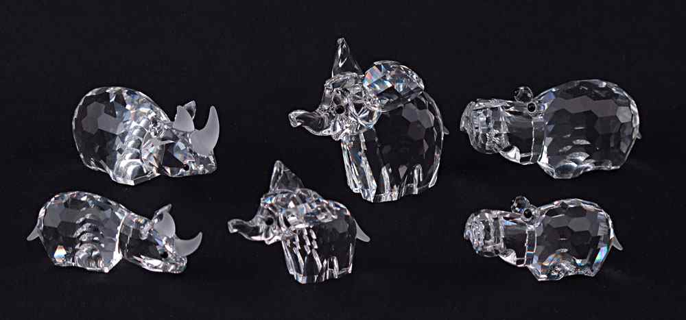 Appraisal: SWAROVSKI CRYSTAL FIGURINES AFRICAN WILDLIFE by Adi Stocker to include