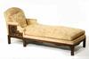 Appraisal: CHAISE LOUNGE - Circa mahogany framed chaise lounge arm panels