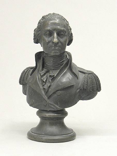 Appraisal: A patinated bronze bust of George Washington th century Modeled