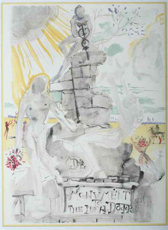 Appraisal: SALVADOR DALI Spanish - MONUMENT TO THE IDEAL DOCTOR signed