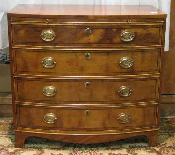 Appraisal: BAKER FEDERAL STYLE MAHOGANY BOW-FRONT CHEST Baker Furniture Co late