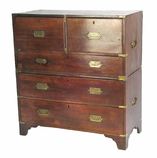 Appraisal: A Victorian mahogany campaign chest second half th century in