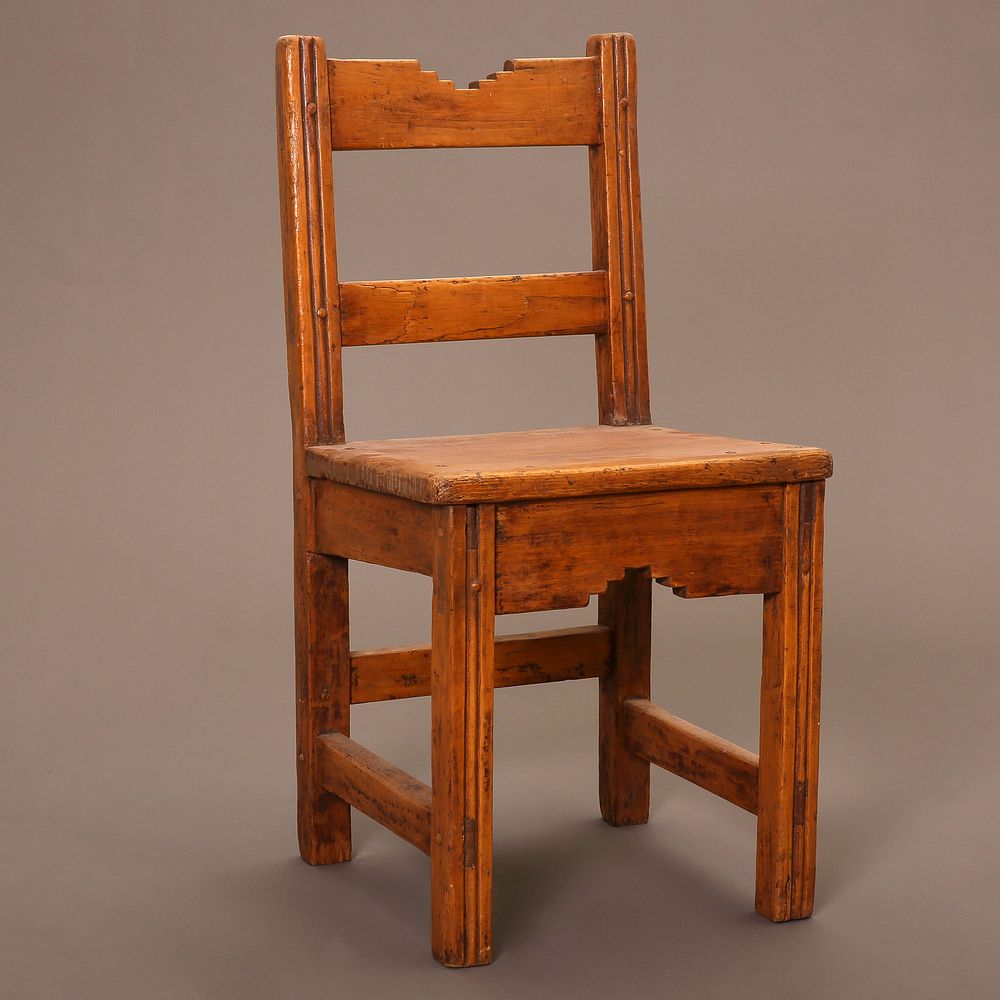 Appraisal: New Mexico Two Wooden Side Chairs ca New Mexico Two