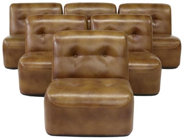 Appraisal: lot of Italian modern armless upholstered chairs with button seat