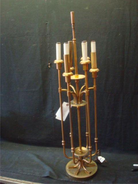 Appraisal: Parzinger Style Midcentury Gilt Metal Lamp As is on base