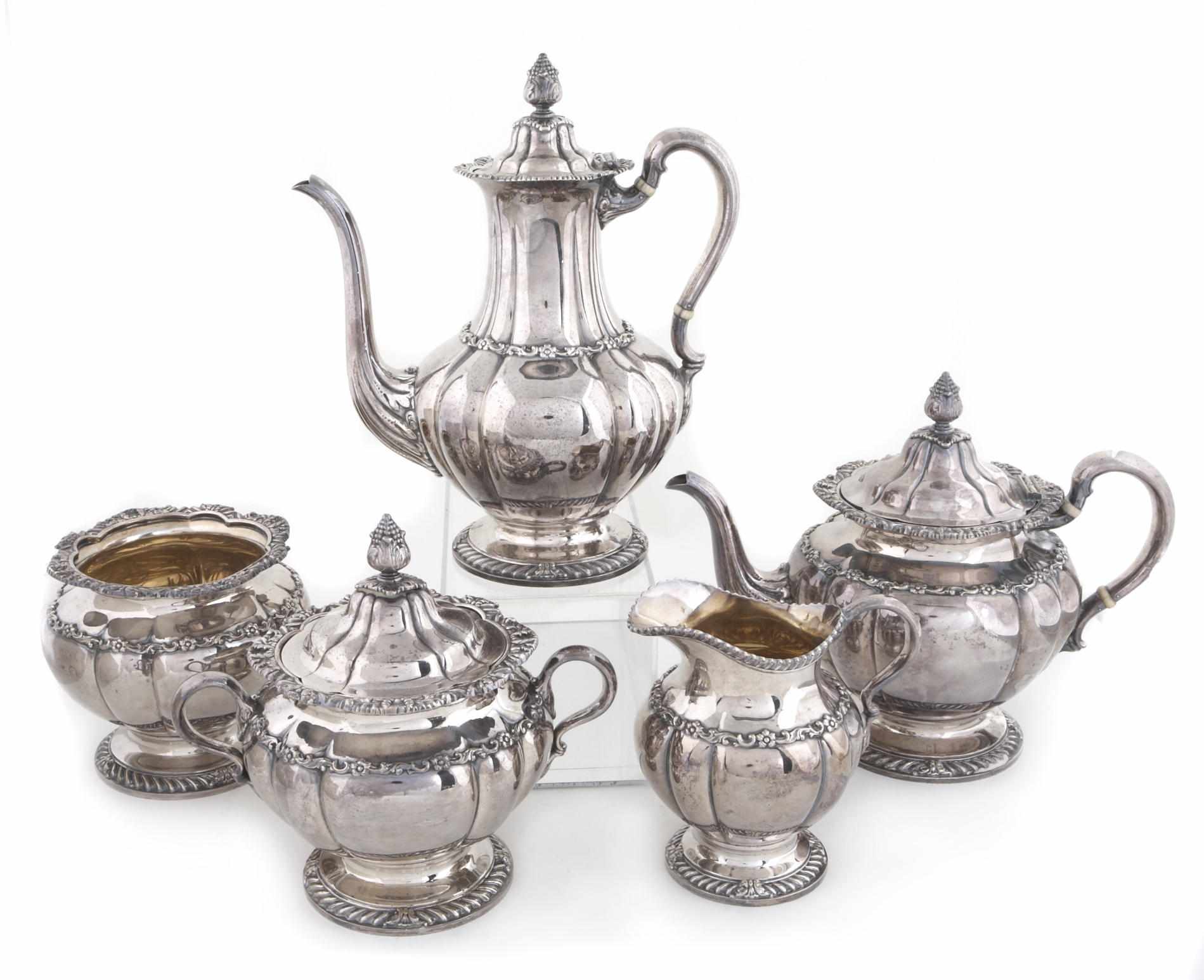 Appraisal: Plated five piece tea and coffee set by Tiffany Co