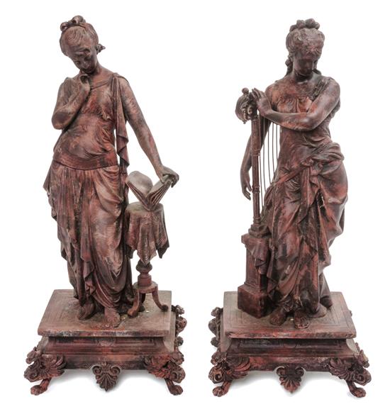 Appraisal: Sale Lot A Pair of Continental Cast Metal Figures depicting