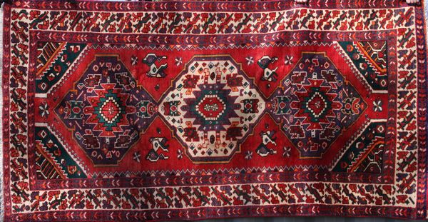 Appraisal: Persian carpet with a Kazak design ' x ' Good