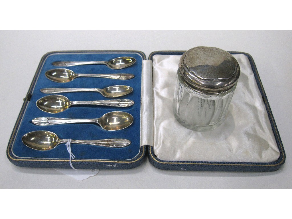 Appraisal: Lot comprising cased set of six silver spoons and a