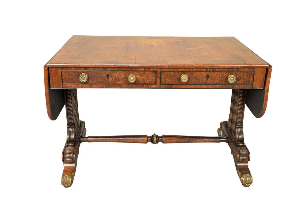 Appraisal: George IV Mahogany Sofa Table with two drawers set on