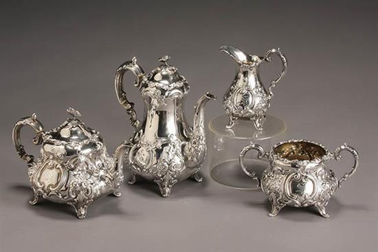 Appraisal: Victorian Silver Four-Piece Coffee and Tea Service William Hunter London