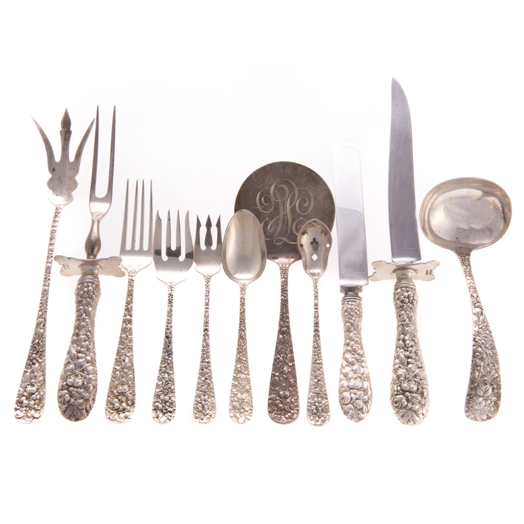 Appraisal: Stieff Rose sterling -piece flatware set comprising knives in L