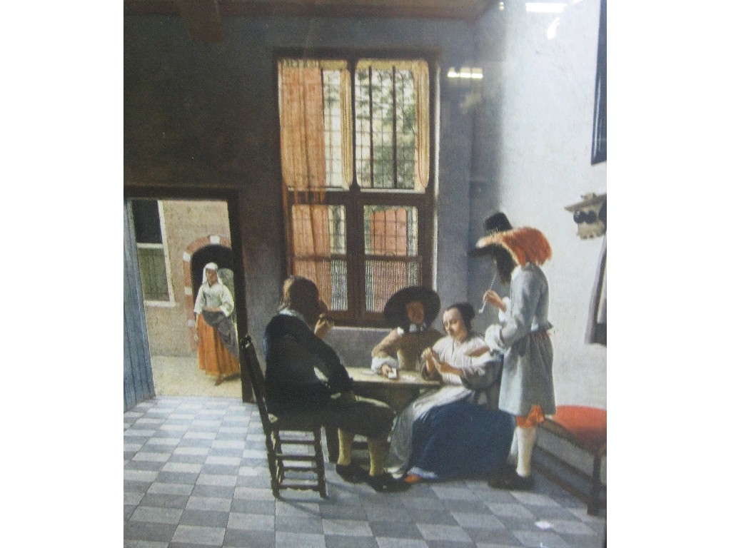 Appraisal: After PIETER DE HOOCH Collotype reproduction 'The Card Players'