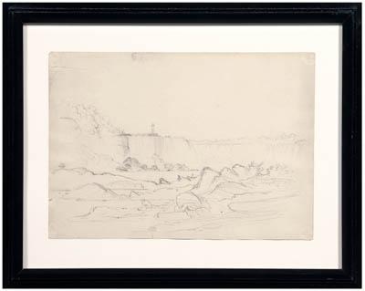 Appraisal: Edward Seager drawing quot View of Niagara Falls quot circa