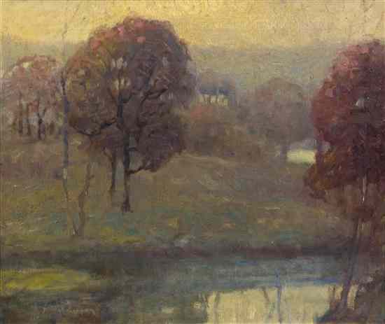 Appraisal: American School th century Autumn oil on canvas signed illegibly