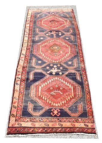 Appraisal: Hand-tied Persian Serapi runner rug approx ' l ' w