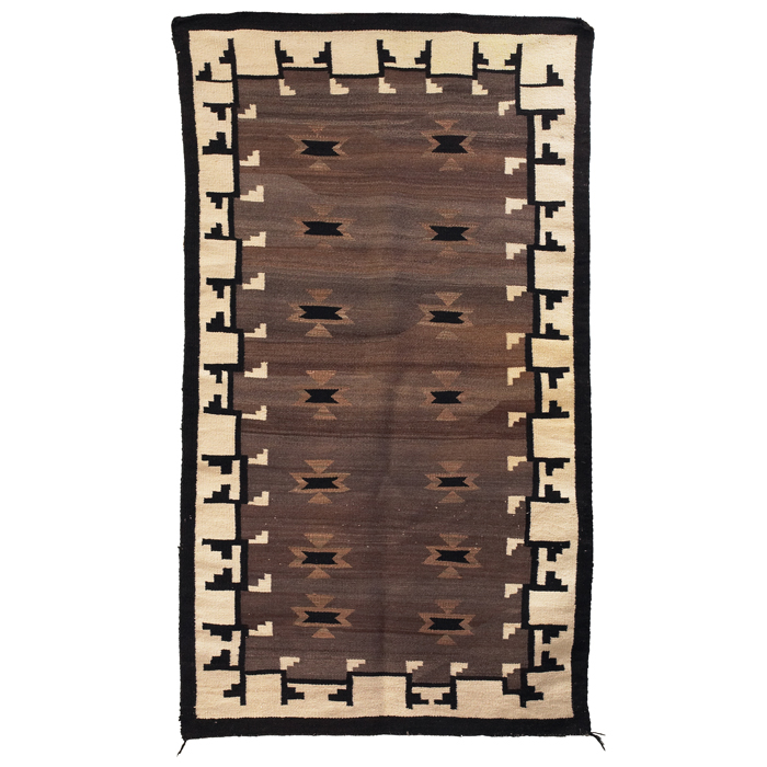 Appraisal: Navajo rug c geometric design in gray brown and cream