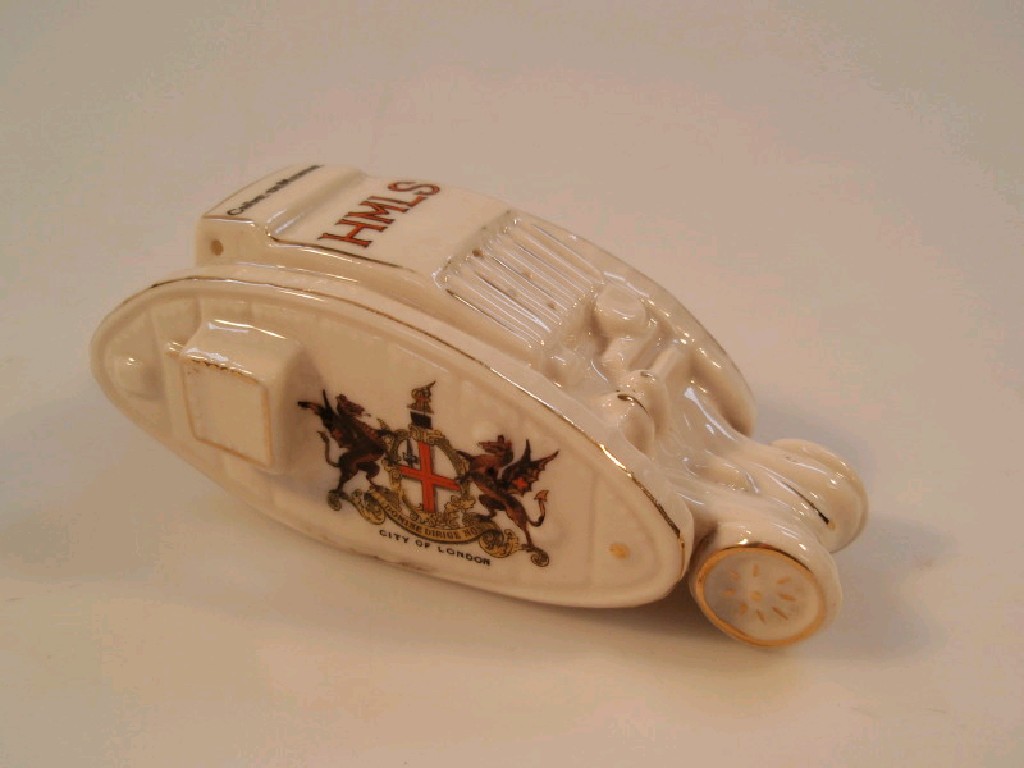 Appraisal: A Carlton crested china WWI tank bearing City of London