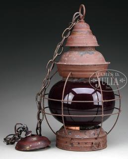 Appraisal: RARE SHIP'S ONION LAMP BY ELISHA WEBB CO Late th