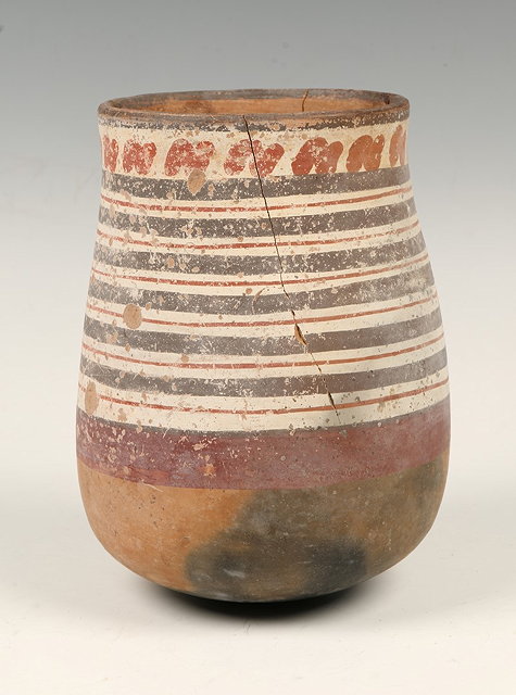 Appraisal: A VESSEL of rounded form painted in red and black