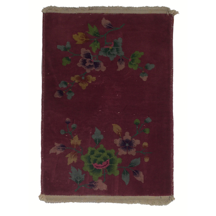 Appraisal: Art Deco Chinese rug c floral pattern on a pink