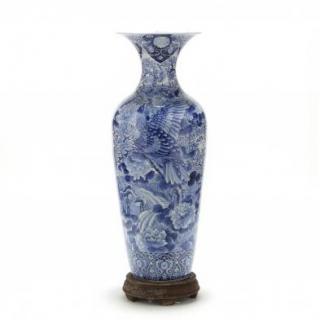 Appraisal: Japanese Arita Blue and White Floor Vase Meiji period -