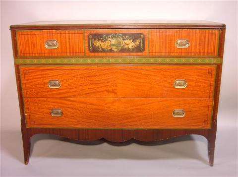 Appraisal: JOHN WIDDICOMB CLASSICAL PAINTED DRESSER The rectangular top over three