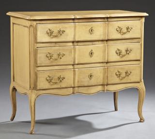 Appraisal: Louis XV Style Polychromed Carved Beech Commode e Louis XV