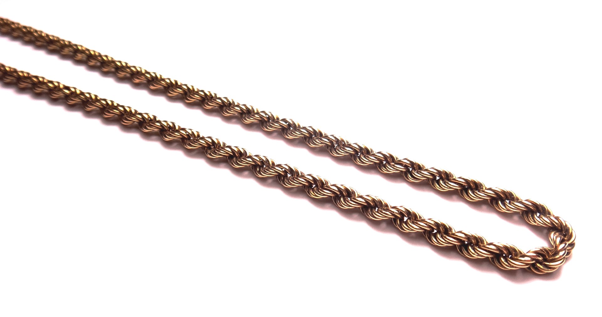 Appraisal: A ct gold ropetwist link neckchain on a boltring clasp