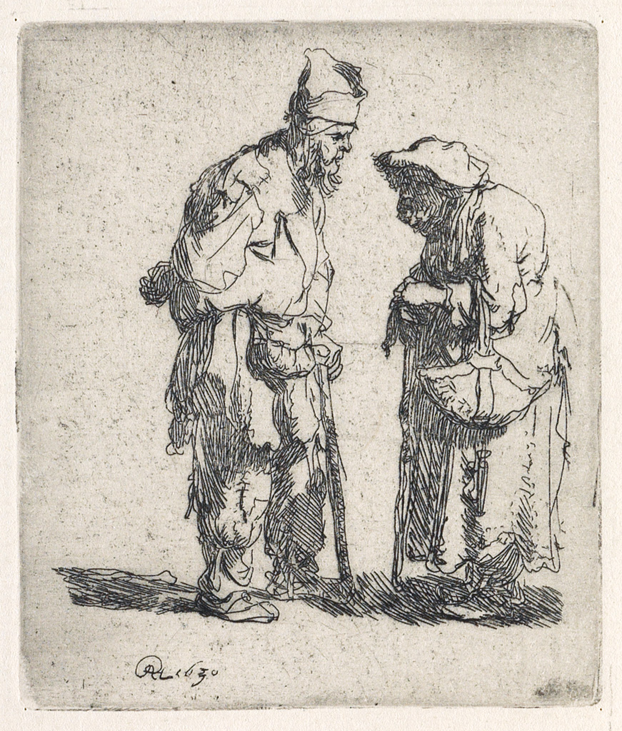 Appraisal: REMBRANDT VAN RIJN Beggar Man and a Beggar Woman Conversing