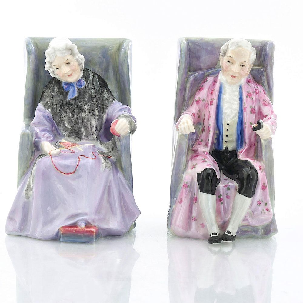 Appraisal: PAIR OF ROYAL DOULTON CERAMIC FIGURINES Darby HN Joan HN