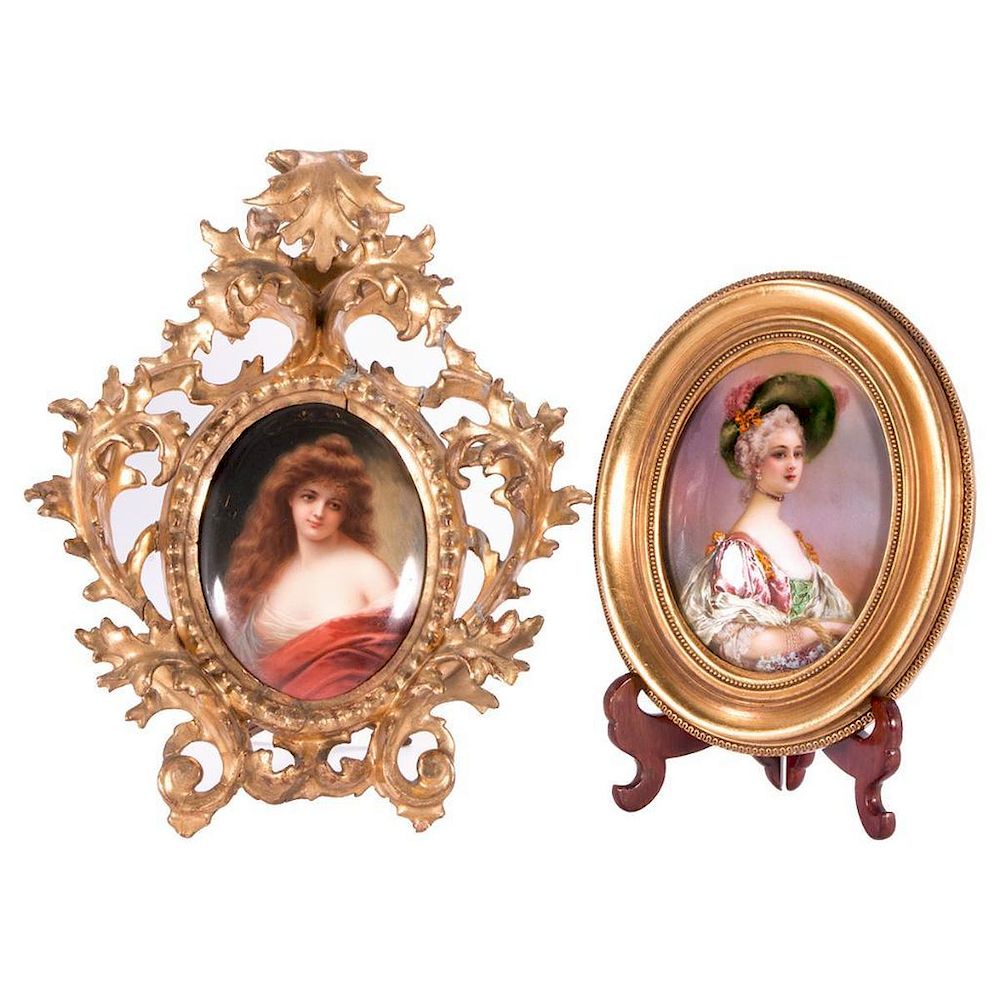 Appraisal: Two Oval Portraits Marquise De Pompadour and the other Marquise