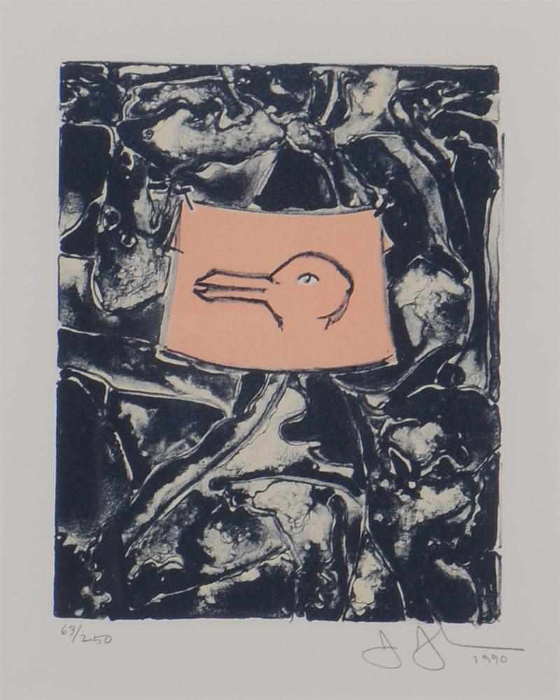 Appraisal: JASPER JOHNS b UNTITLED DUCK FROM THE HARVEY GANTT PORTFOLIO