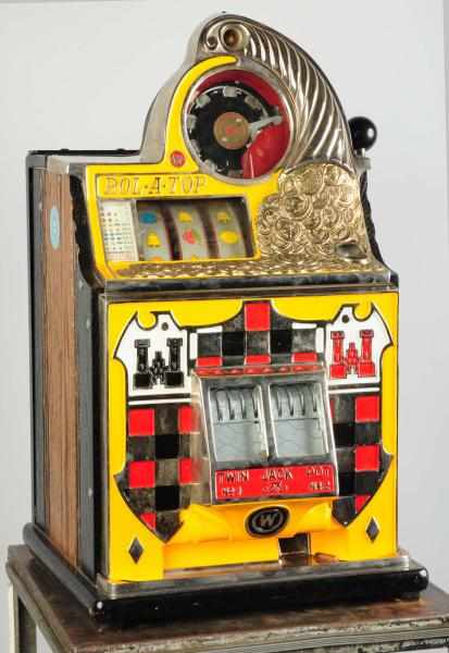 Appraisal: Watling Coin-Op Machine Checkerboard castings have been plated Wood cash