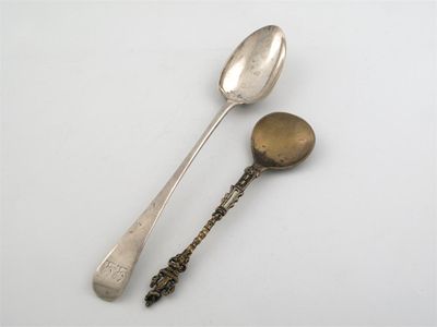 Appraisal: A George III Old English pattern basting spoon double crested