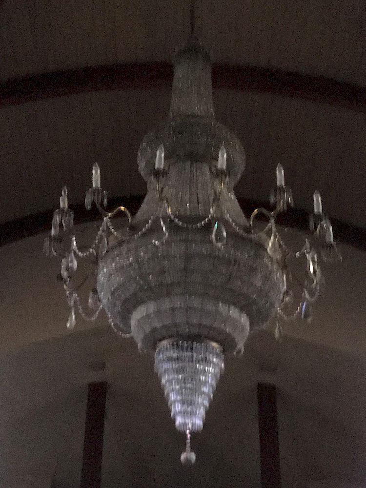 Appraisal: PALACE SIZE Beaded and Crystal Balloon Form Chandelier Removed from