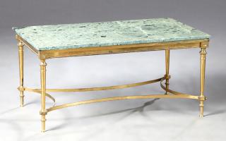 Appraisal: French Louis XVI Style Brass Coffee Table mid t French