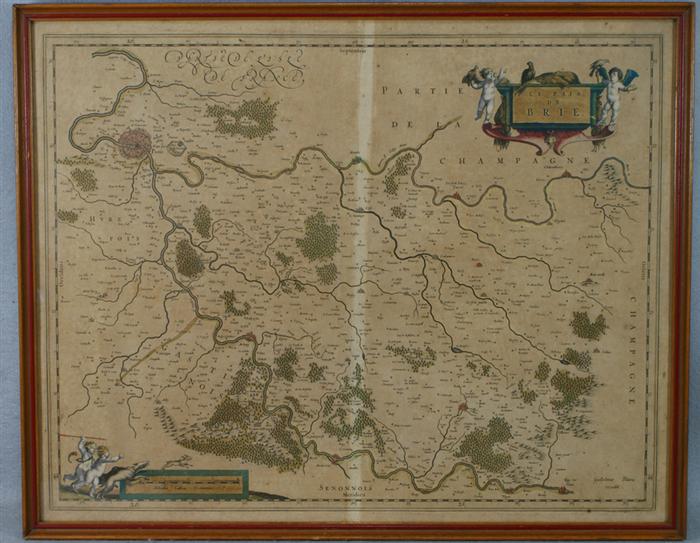 Appraisal: G Blaeu Dutch colored engraved maps Le Pais de Brie