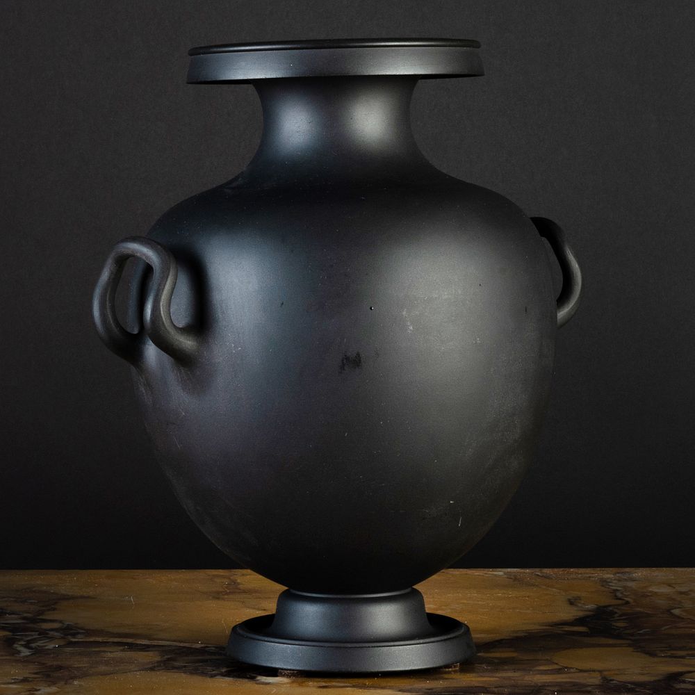 Appraisal: Wedgwood Black Basalt Urn Impressed mark x x in The