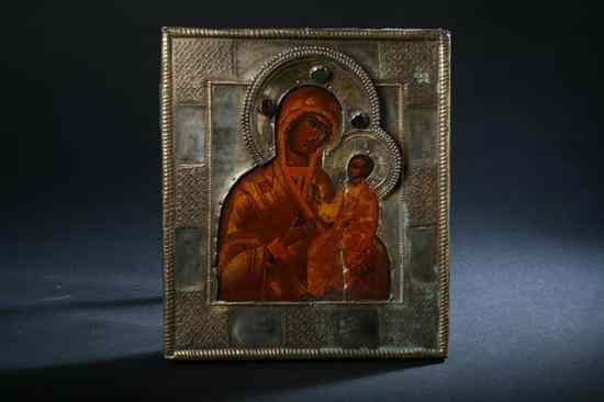 Appraisal: RUSSIAN ICON KAZAN MOTHER OF GOD th century Tempera and