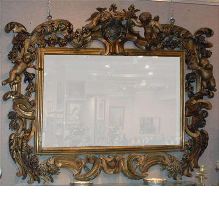 Appraisal: Rococo Style Carved and Painted Wood Mirror Estimate -