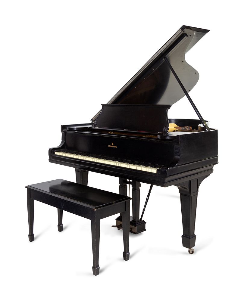 Appraisal: A Steinway Sons Black Lacquered Baby Grand Piano A Steinway