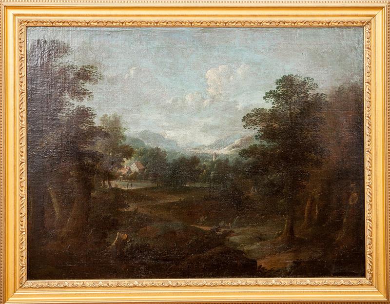 Appraisal: Continental School Landscape Oil on canvas unsigned x in x