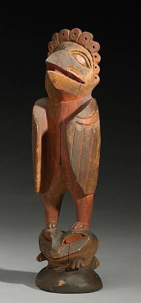 Appraisal: A Tsimsian effigy carving Carved in the likeness of a